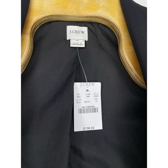 J Crew Women's Polyester One Button‎ Blazer Jackey Black 10 New - Picture 4 of 8